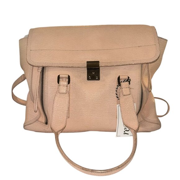 3.1 Phillip Lim Pashli Large Pebbled Leather Front Gussets Satchel Handbag - Picture 2 of 7
